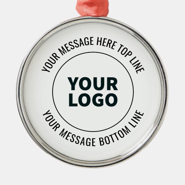 Simple to Replace with Your Logo or Image  Metal Ornament (Front)