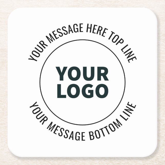 Simple to Replace with Your Logo or Image  Square Paper Coaster (Front)