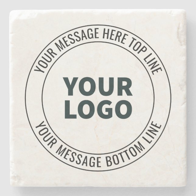 Simple to Replace with Your Logo or Image  Stone Coaster (Front)