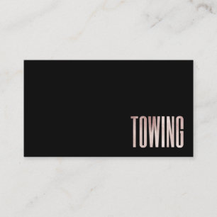 Simple Towing Rose Gold Glitter Business Card
