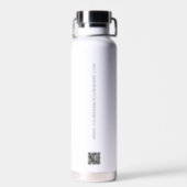Simple Trade show giveaway Business Logo QR code Water Bottle (Back)