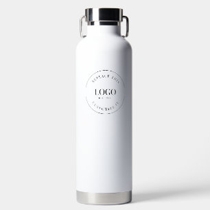 Simple Trade show large Business Logo QR code Water Bottle