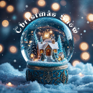 Simple Traditional Christmas Snow Tree Decoration Card