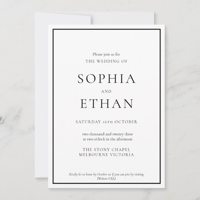 Simple Traditional Digital Wedding Invitation (Front)