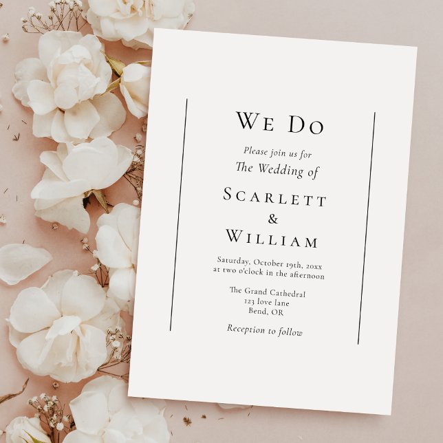 Simple Traditional Minimal We Do Wedding Invitation (Creator Uploaded)