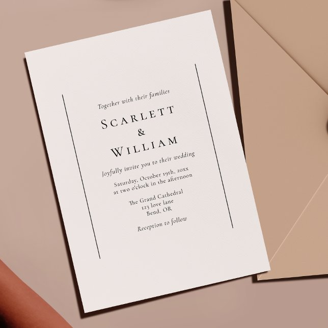 Simple Traditional Minimal Wedding Invitation (Creator Uploaded)