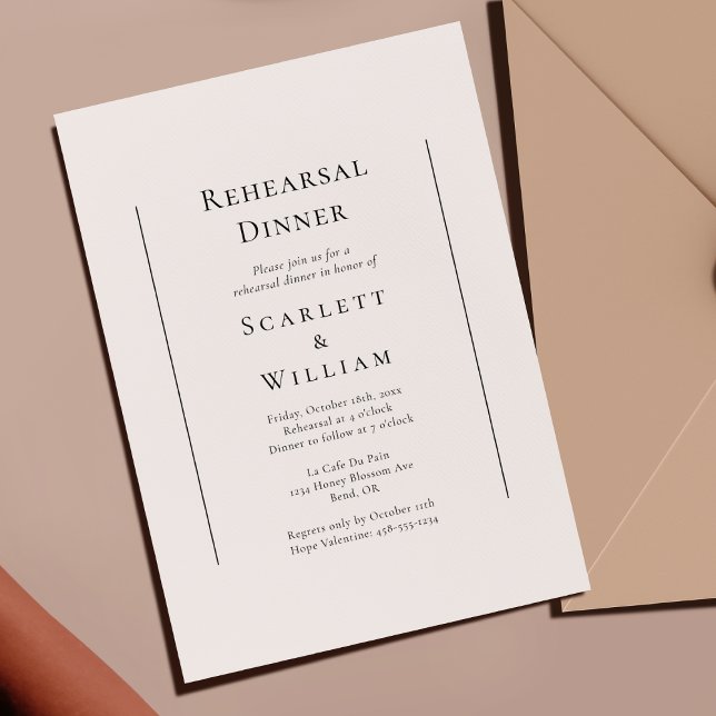 Simple Traditional Wedding Rehearsal Dinner Invitation (Creator Uploaded)