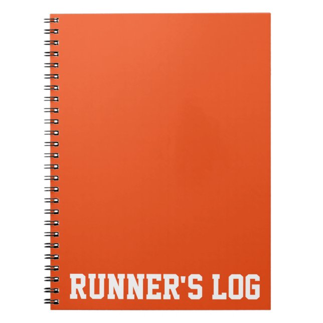 Simple Training Runner's Log Basic Colours Notebook (Front)