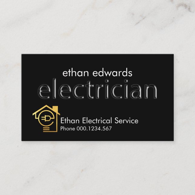 Simple Translucent Electrician Signage  Business Card (Front)