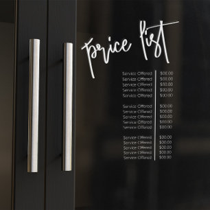 Simple Transparent Makeup Artist Salon Price List