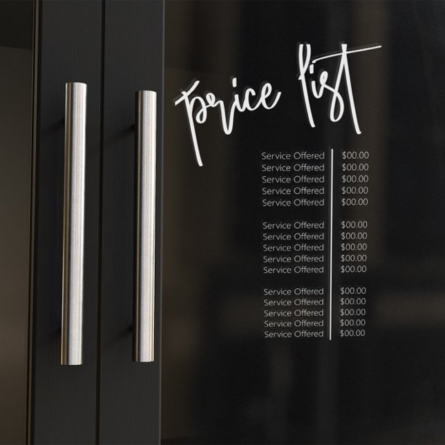 Simple Transparent Makeup Artist Salon Price List (Creator Uploaded)