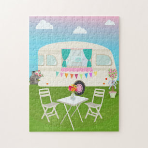 Simple Travel Scene Illustration Jigsaw Puzzle