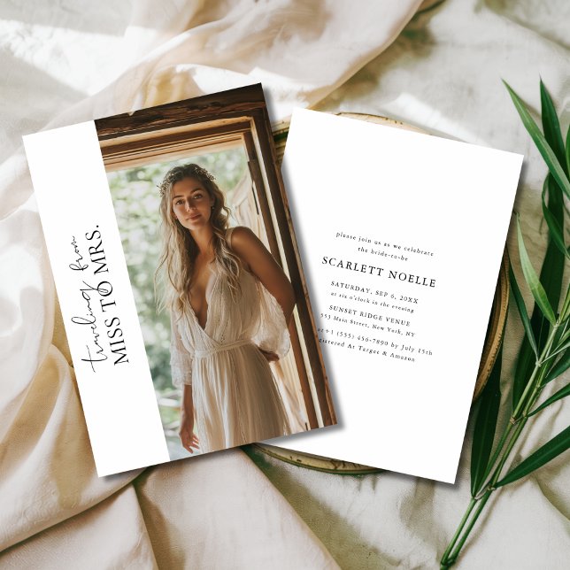 Simple Travelling to Mrs Budget Bridal Shower Phot Invitation (Creator Uploaded)