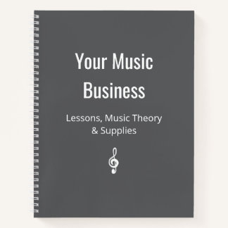 Simple Treble Clef Music Business Classic Grey Notebook