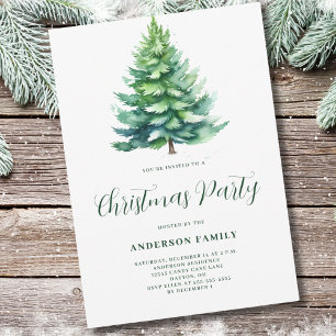 Simple Tree Christmas Party Invitation