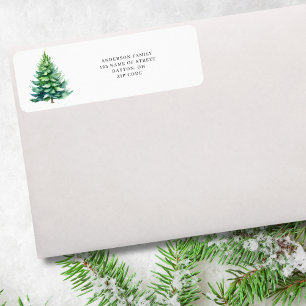 Simple Tree Christmas Return Address Label