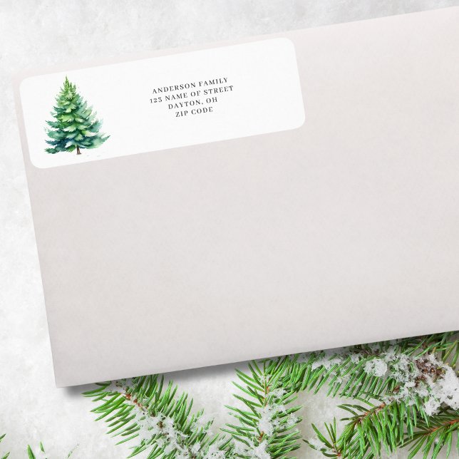 Simple Tree Christmas Return Address Label (Creator Uploaded)