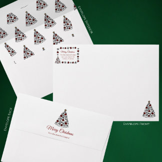 Simple Tree Merry Christmas personalised Envelope