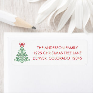 Simple Tree Modern Christmas Return Address Return Address Label