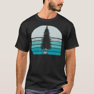 Simple Tree Vintage Pine Minimalist Retro Sunset T-Shirt