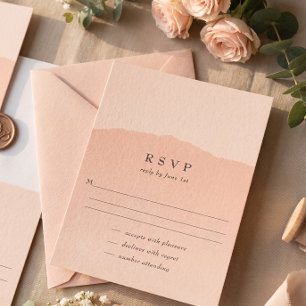 Simple Trendy Blush Wedding RSVP Card