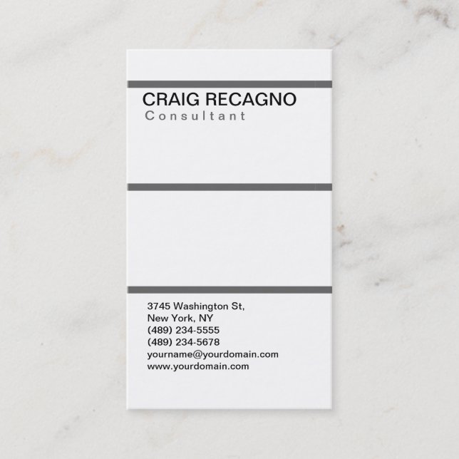 Simple Trendy Cute Plain Black White Business Card (Front)