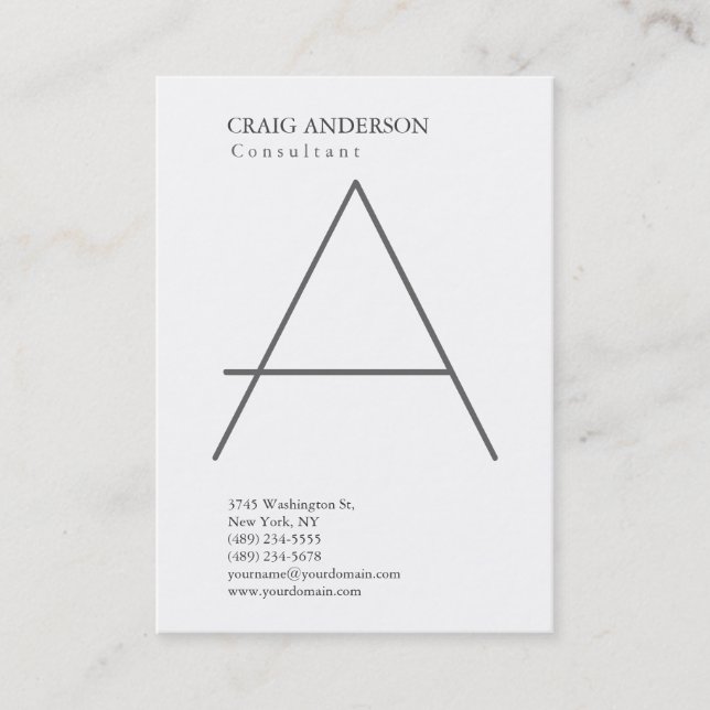 Simple Trendy Cute Plain Black White Business Card (Front)