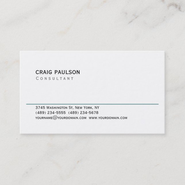 Simple Trendy Cute Plain Black White Business Card (Front)
