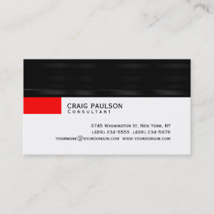 Simple Trendy Cute Red Black White Business Card