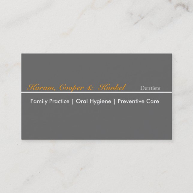 Simple Trendy Minimalist Professional Dentist Appointment Card (Front)