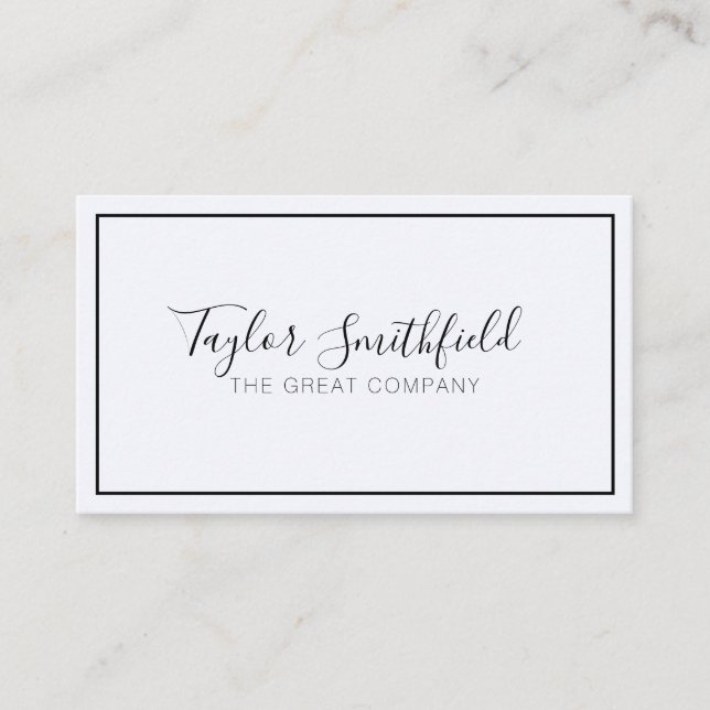 Simple Trendy Modern Calligraphy Design Business Card (Front)