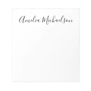 Simple trendy modern minimalist black & white notepad