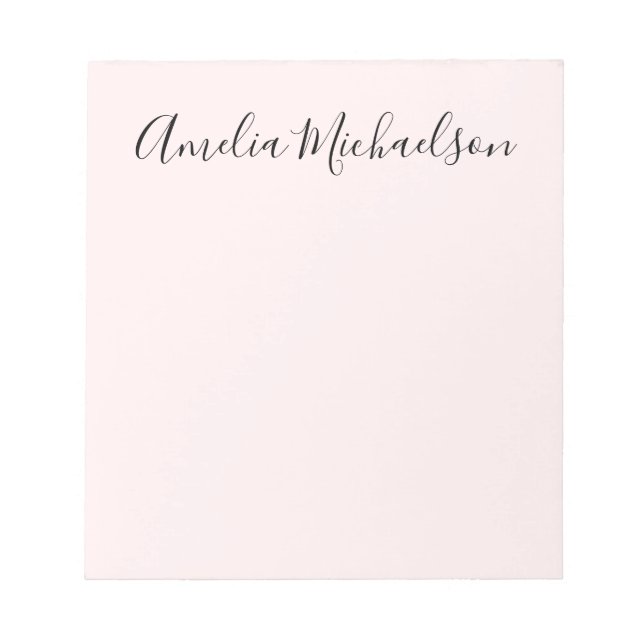 Simple trendy modern minimalist pastel pink notepad (Front)