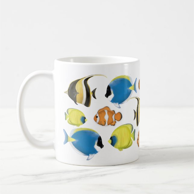 Simple Trendy Tropical Fish Ocean Minimalist Coffee Mug (Left)