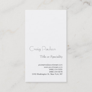 Simple Trendy White Consultant Business Card