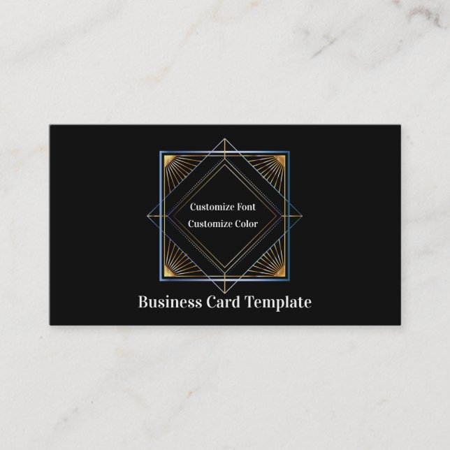 Simple Triangle Sun Metallic Classy Business Card (Front)