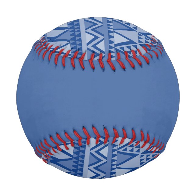Simple Tribal Art Pattern Blue Baseball (Front)