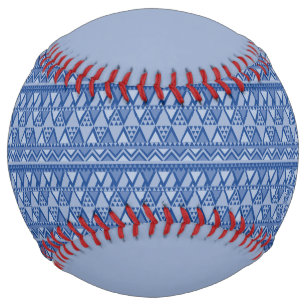 Simple Tribal Art Pattern Blue Softball