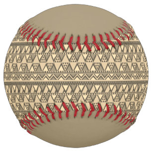Simple Tribal Art Pattern Brown Softball