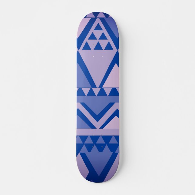 Simple Tribal Art Pattern Violet Skateboard (Front)