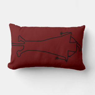 Simple Tribal Petroglyph Man or Alien Lumbar Cushion