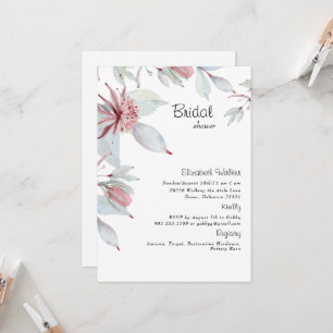 Simple Tropical Floral Bridal Shower   Invitation