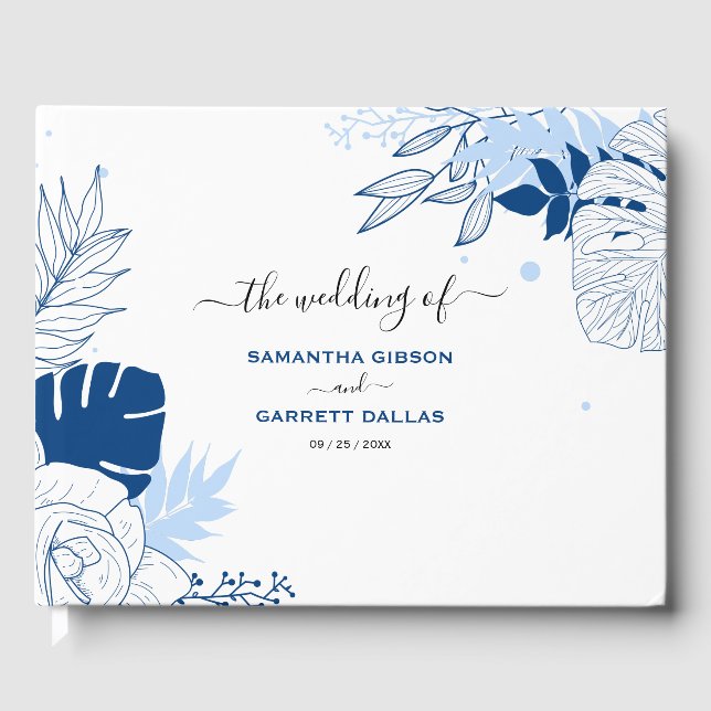 Simple Tropical Leaves  Guest Book (Front)