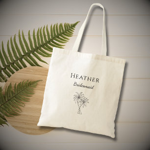 Simple Tropical Palm Trees Modern Bridesmaid  Tote Bag