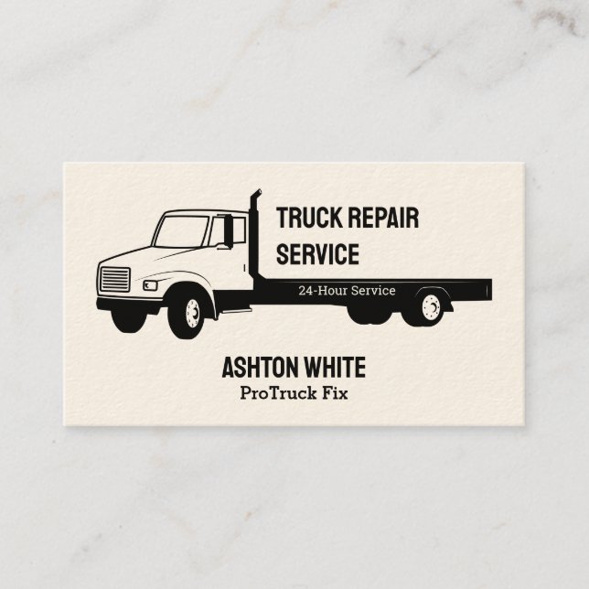 Simple Truck Repair Services Business Card (Front)