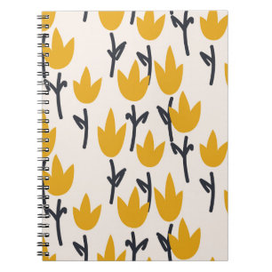 Simple Tulip Flower Fabric Print Notebook