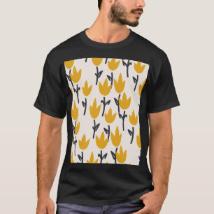 Simple Tulip Flower Fabric Print T-Shirt
