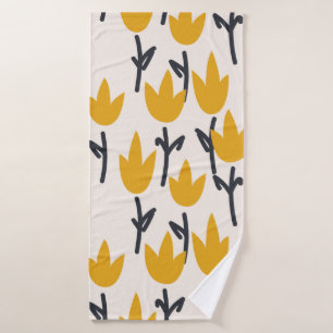 Simple tulip flower seamless pattern bath towel