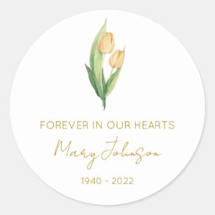 Simple Tulip Memorial Classic Round Sticker