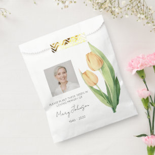 Simple Tulip Photo Funeral Seed Favour Bag
